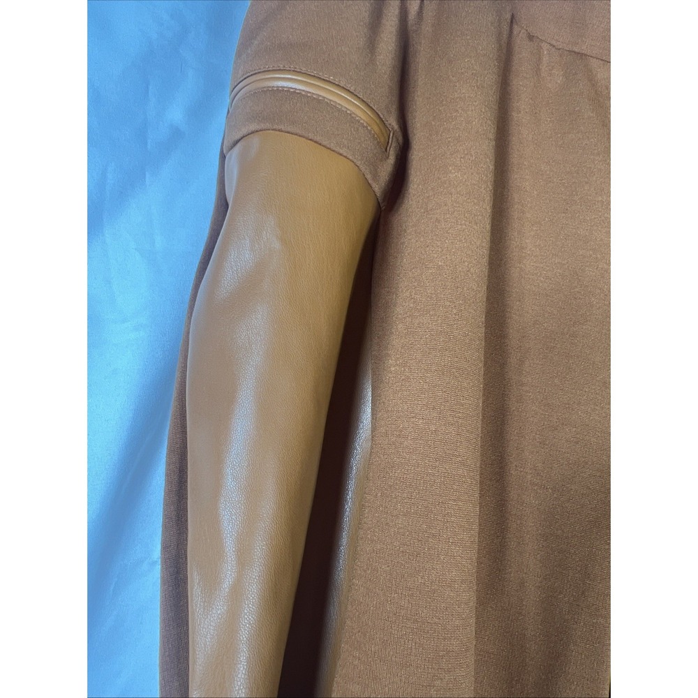 Ashley Stewart Faux Leather Paneled‎ Leggings caramel  22-24Elevated Look Womens - Picture 5 of 15